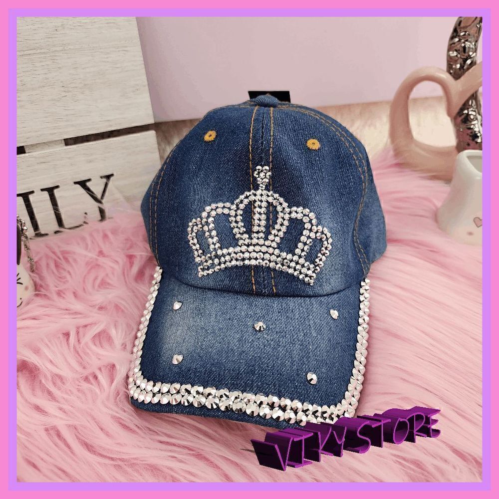 NWT {Madd Hatter} Denim Cap: Bling Bling Elegance for Trendy Heads! NWT